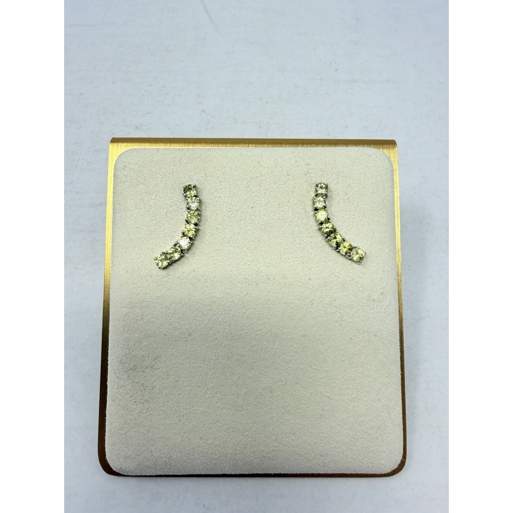 Shop LC Madagascar Yellow Apatite Sterling Silver Ear Climber Earrings 5360